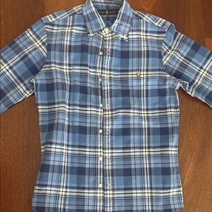 Polo by Ralph Lauren Men's Navy and Light Blue Check Shirt